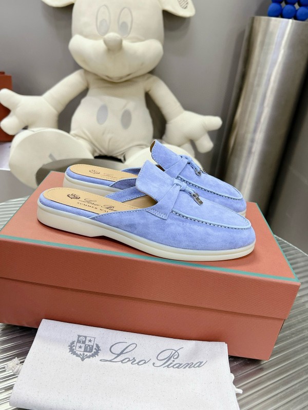 2024 Slippers LP Blue Suede Loafers