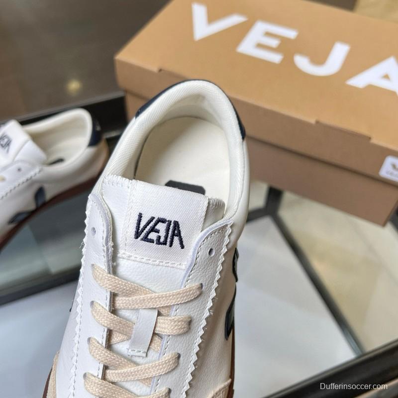 2025 Women VEJA White Beige Navy Suede Leather Casual Sneakers MJ00251