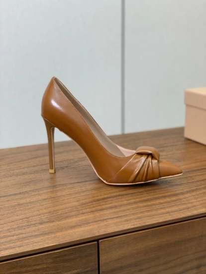 2025 Women Gianvito Rossi Brown Leather High Heels KFY00300