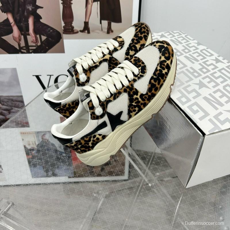 2024 Unisex GGDB White Black Leopard Mesh Leather Sneakers