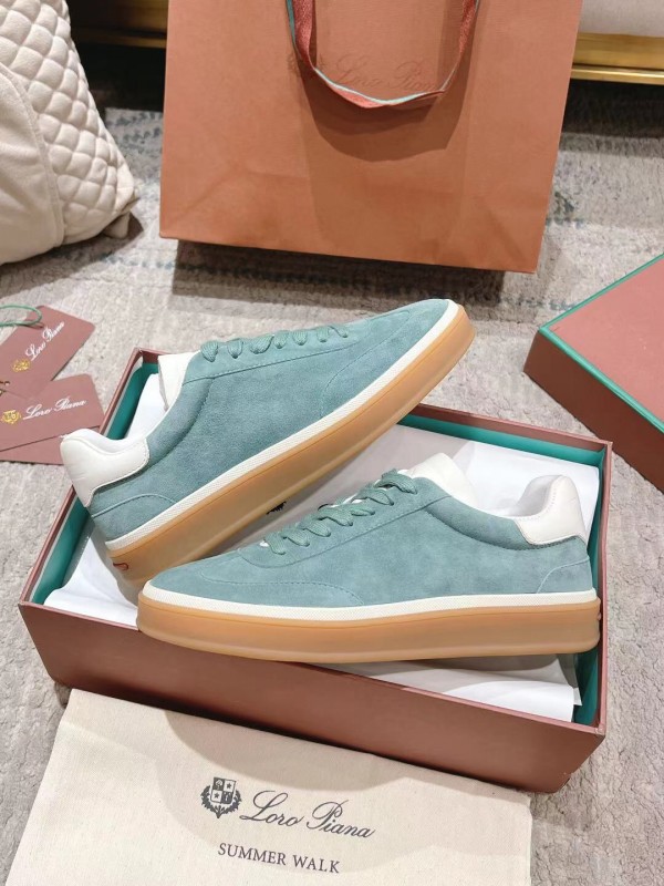 2025 Unisex Le Parmentier Green Suede Leather Sneakers Top Version LY00320(F)/LY00330(M)