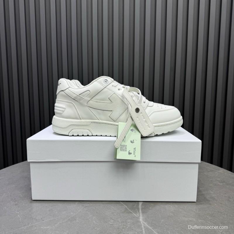 2025 Unisex Off-White White Leather Sneakers KFY00320