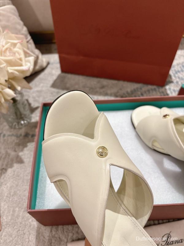 2025 Women LP White Leather Sandals LY00300