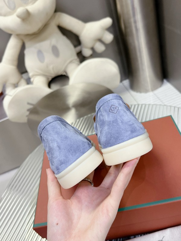 2024 Unisex Le Parmentier Light Blue Suede Loafers MJ00270