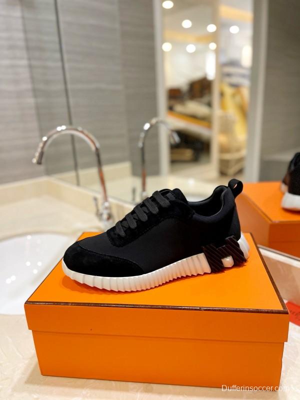 2024 Men Hermès black fabric sneakers MJ00320