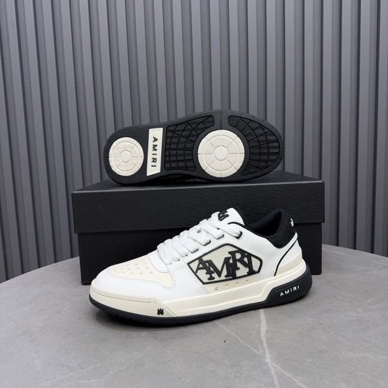 2025 Unisex Amiri White Black Leather Sneakers MJ00360