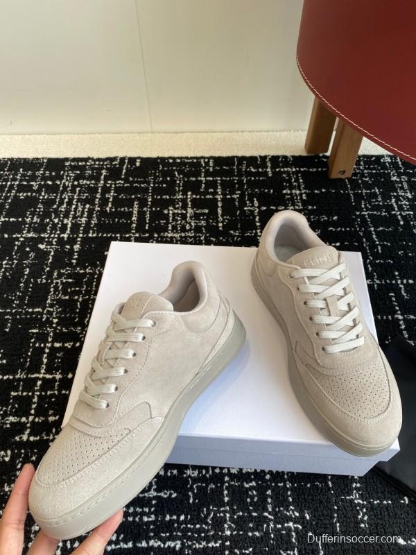 2025 Women Celine Beige Suede Sneakers KFY00310