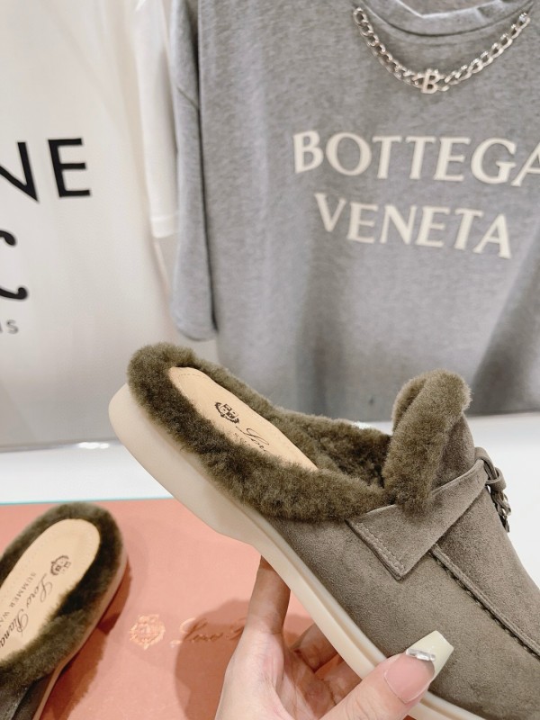 2024 Unisex LP Taupe Suede Shearling Loafers MJ00300(Women)/MJ00300(Men)