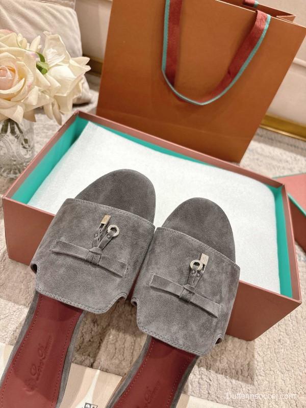 2025 Slippers LP Grey Suede Slippers LY00270