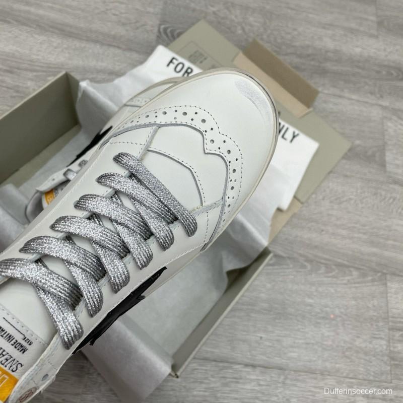 2024 Women GGDB White Black Leather Mid Star High Top Sneakers MJ00300
