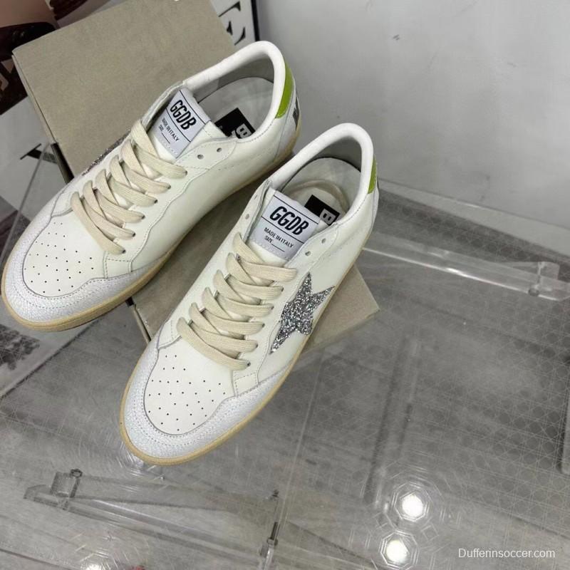 2024 Unisex GGDB White Silver Glitter Leather Sneakers MJ00260