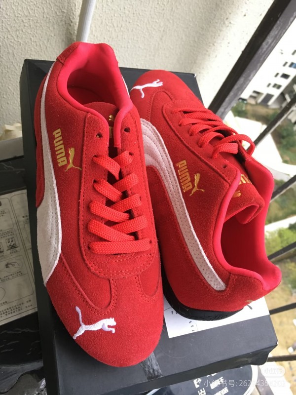 2025 Women Puma Red Suede Leather Sneakers KFY00260