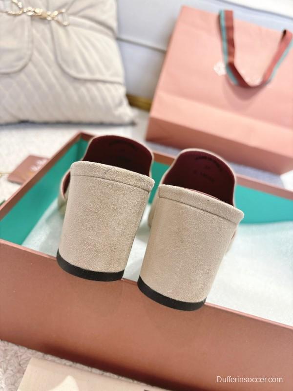 2025 Women LP Beige Suede Heels LY00390