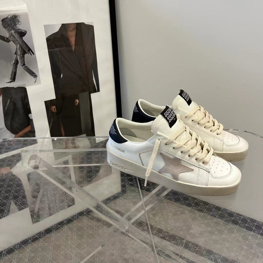 2024 Unisex GGDB White Black Leather Low Top Sneakers MJ00260