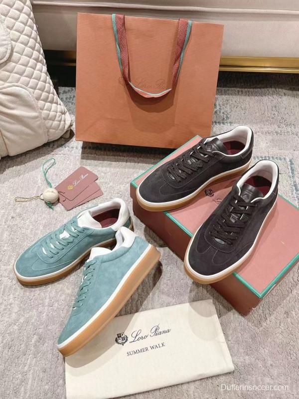 2025 Unisex Le Parmentier Black Suede Leather Sneakers Top Version LY00320(F)/LY00330(M)