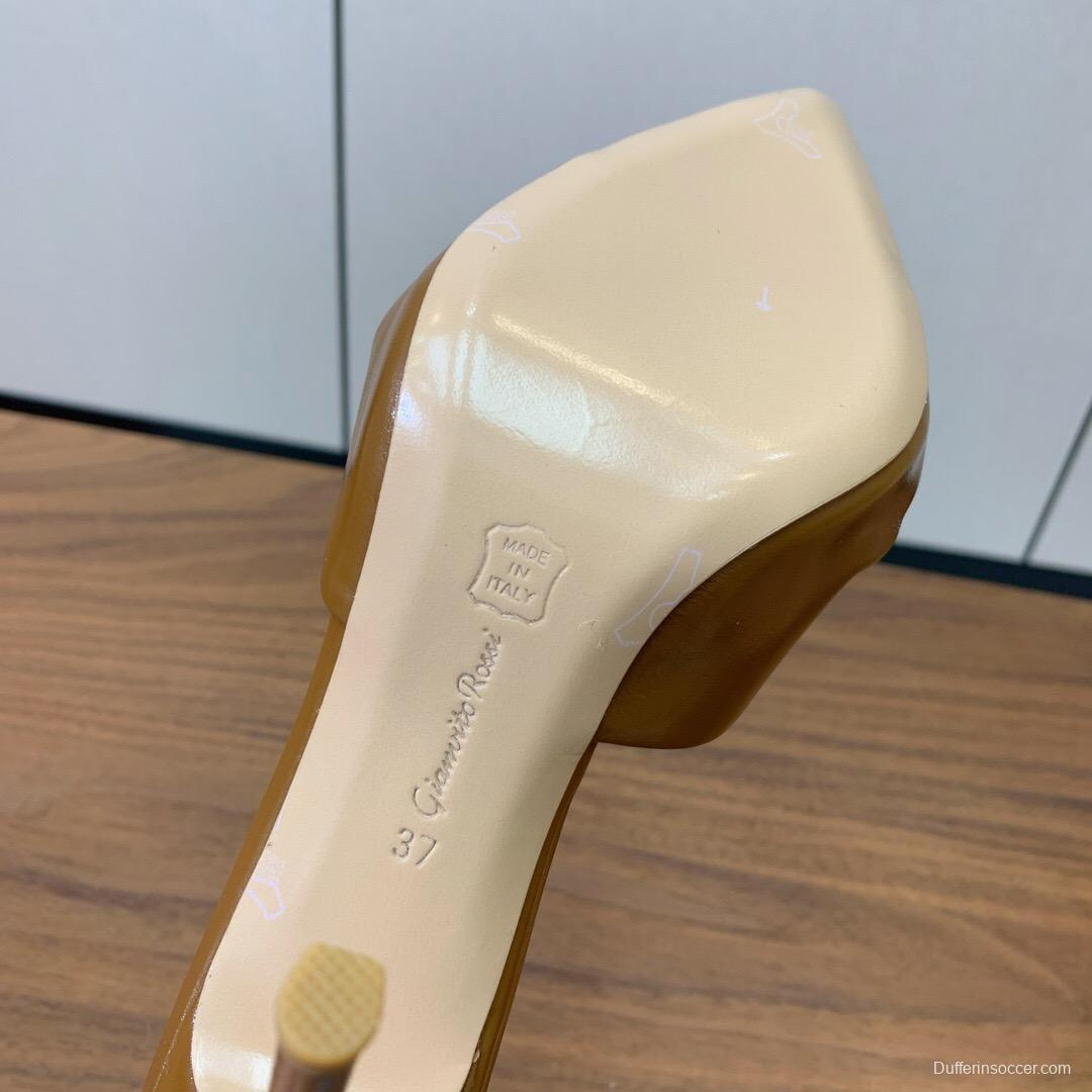 2025 Women Gianvito Rossi Brown Leather Stiletto Heels