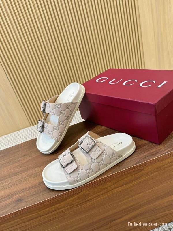 2025 Women Gucci Beige Leather Sandals