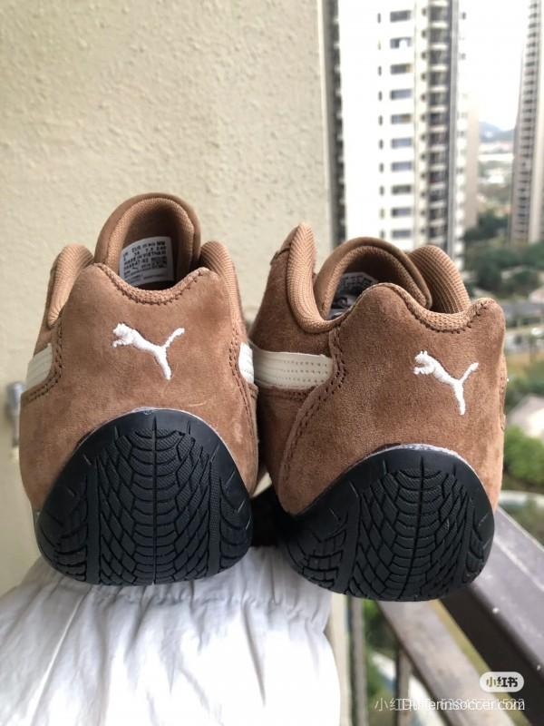 2025 Women Puma Brown White Suede Leather Sneakers KFY00260