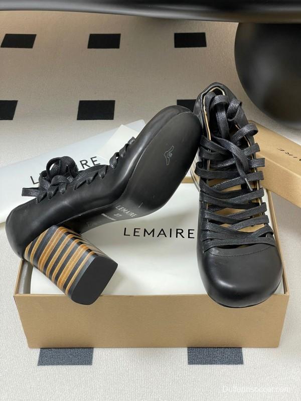 Lemaire 2025 SS Spring Collection Ballet Flats Derby Shoes with Laces Flat Heel and High Heel - KFY00310