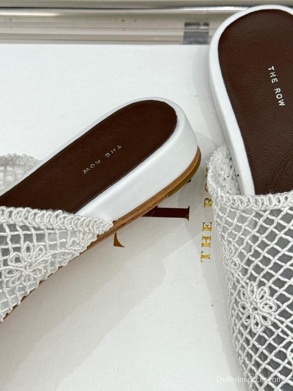 2025 Women Yves Saint Laurent White Mesh Slippers KFY00260