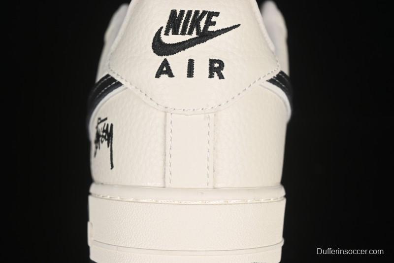 Nike Air Force 1 '07 Low Stussy Collaboration White Gray Casual Sneakers - KK1988-093