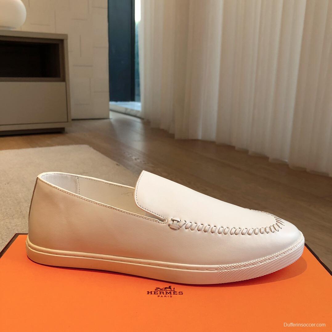 2025 Unisex Hermès White Leather Plimsolls AS00380