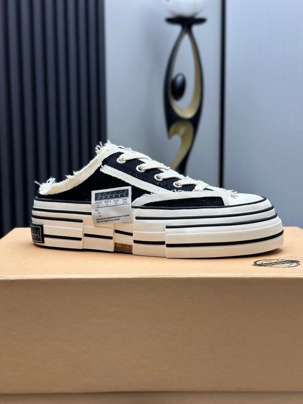 2025 Unisex XVESSEL Black White Canvas Plimsolls Vulcanized AS00240