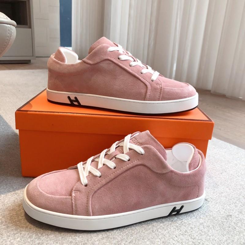 2025 Unisex H Pink Suede Sneakers AS00380