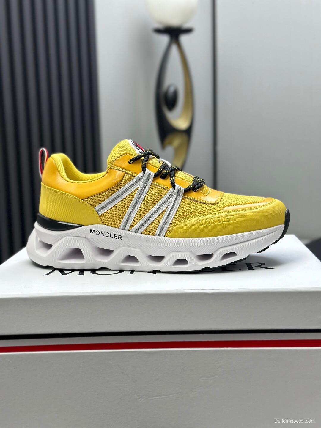 2025 Unisex Moncler Yellow Black White Cordura Gore-Tex Rubber Outdoor Running Shoes AS00390