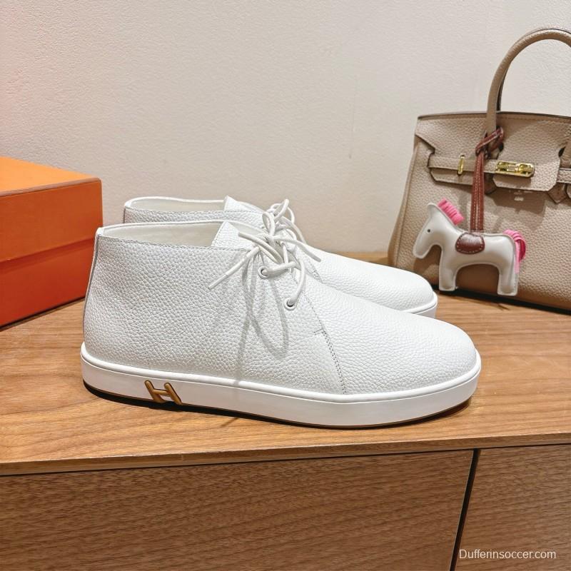 2025 Unisex H White Leather Classic Boots AS00380