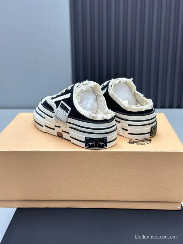 2025 Unisex XVESSEL Black White Canvas Plimsolls Vulcanized AS00240