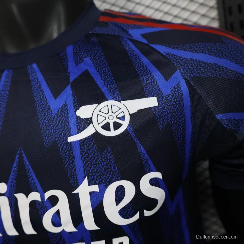 Player Version 25/26 Arsenal Third Blue with Geometric Lightning Pattern Jersey