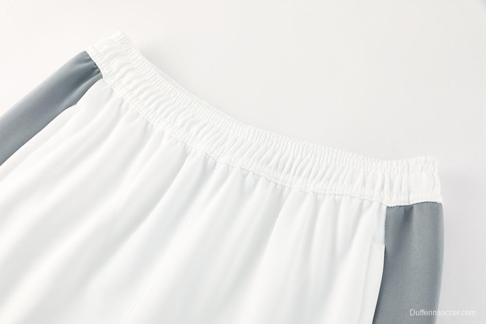 2025 NIKE WHITE/Grey Full Zipper Jacket +Long Pants