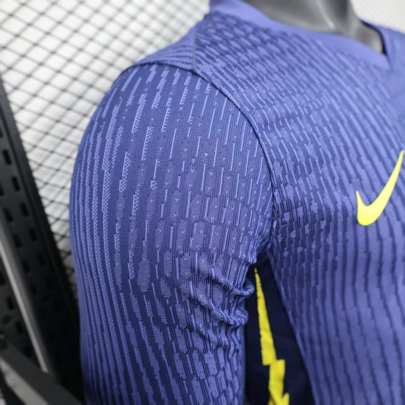 Player Version 25/26 Atletico Madrid Away Blue Long Sleeve Jersey