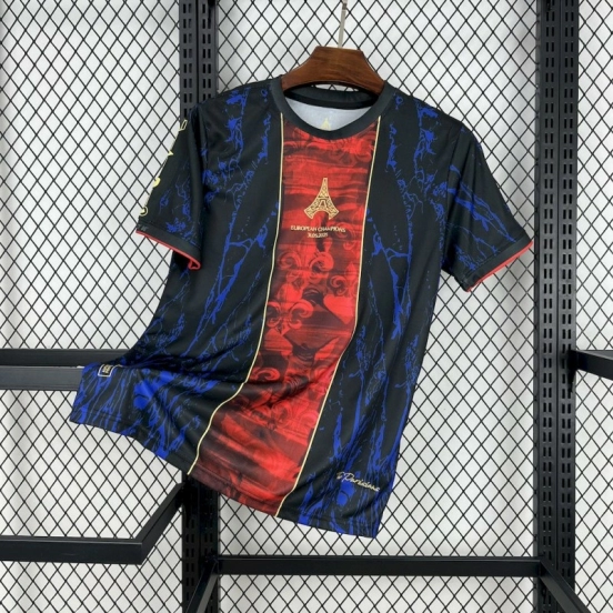 2025/26 Paris Saint-Germain (CAMPEONES DE EUROPA) Red And Blue Jersey