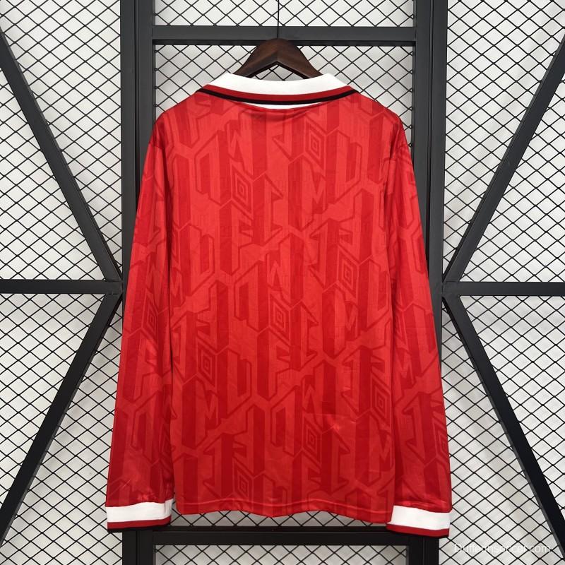 92/94 Retro Long Sleeve Manchester United Home Jersey