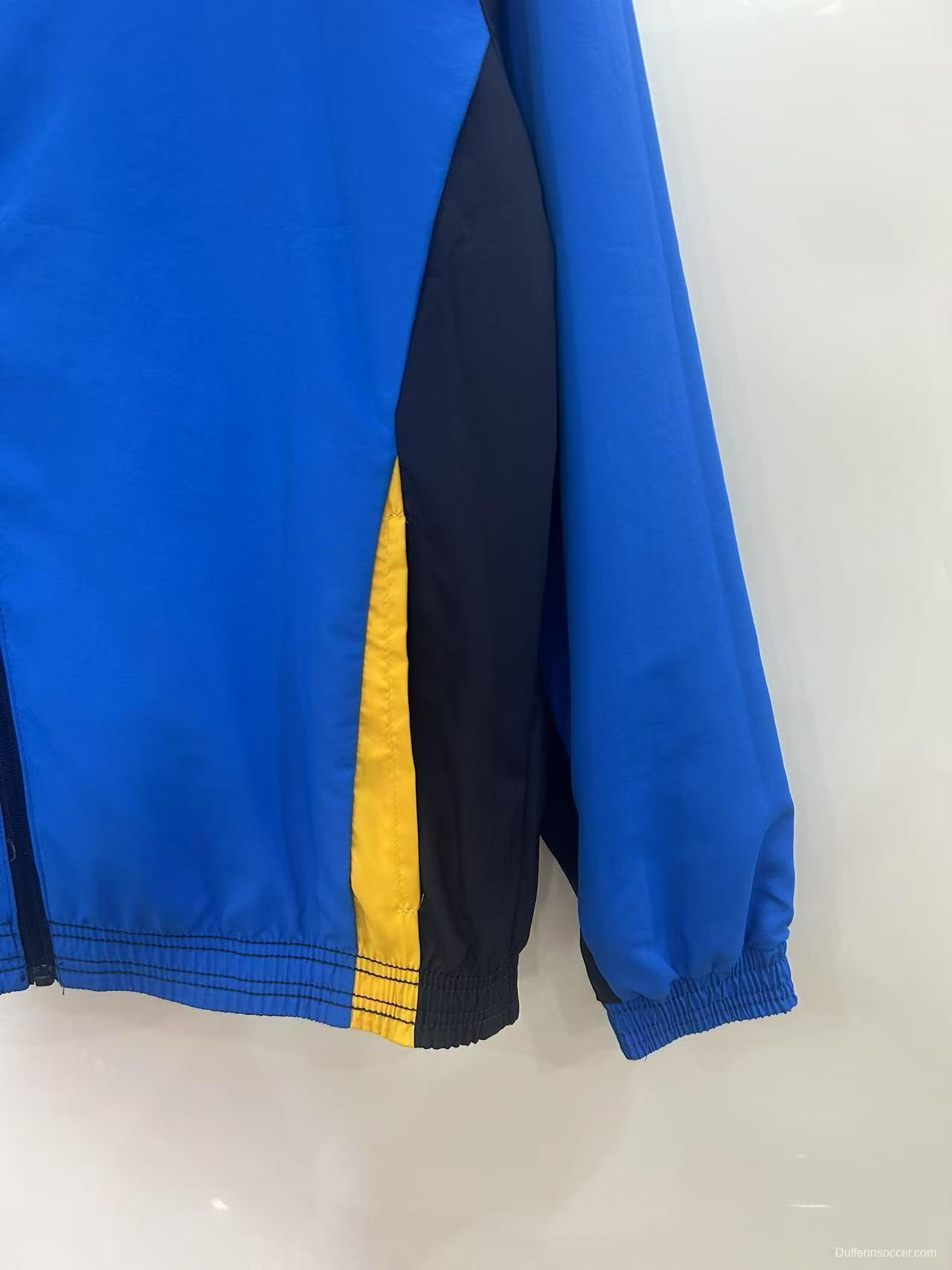 25/26 Club America Navy Blue with Aztec-Inspired Geometric Pattern Windbreaker