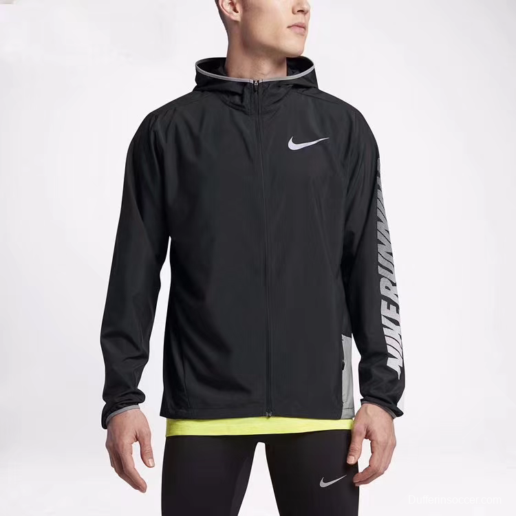 2025 Nike White/Black Full Zipper Hoodie Windbreaker