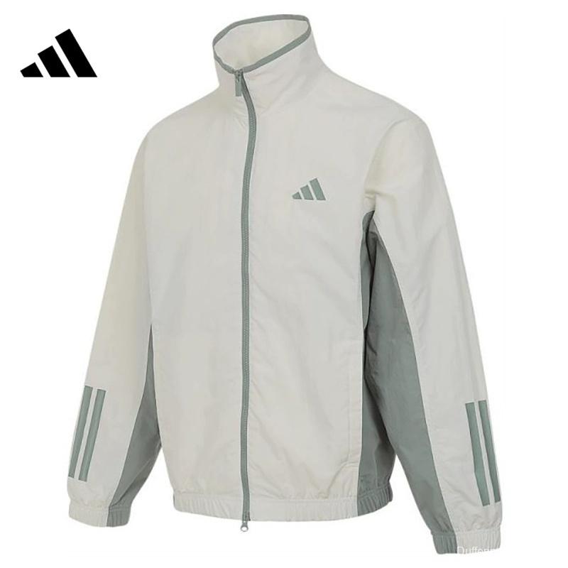2025 Adidas Cream Colored Nylon Taslon Full Zipper Windbreaker