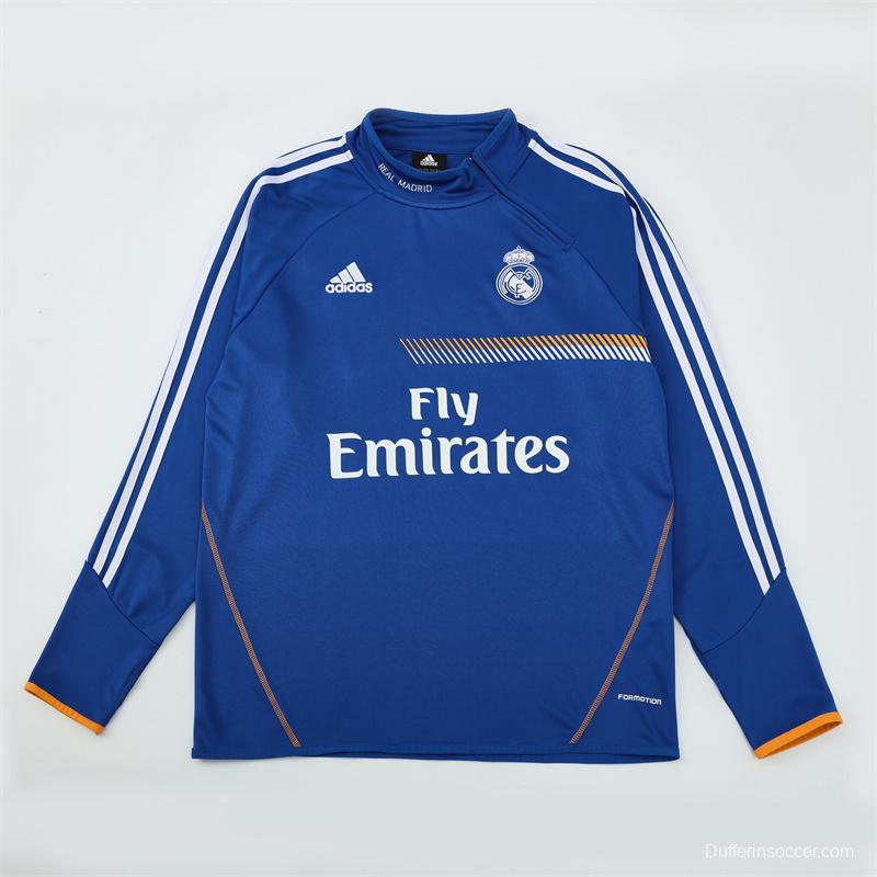 Retro 13/14 Real Madrid Color Blue Half Zipper Jacket