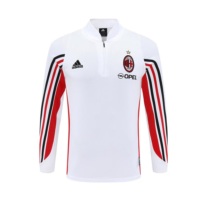 Retro 03/04 AC Milan White Half Zipper Jacket