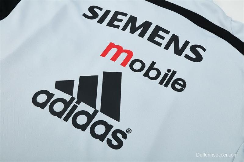 Retro 04/05 Real Madrid Light Grey Half Zipper Jacket