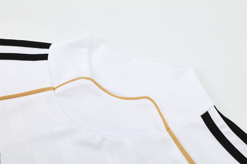 Retro 11/12 Real Madrid White Half Zipper Jacket