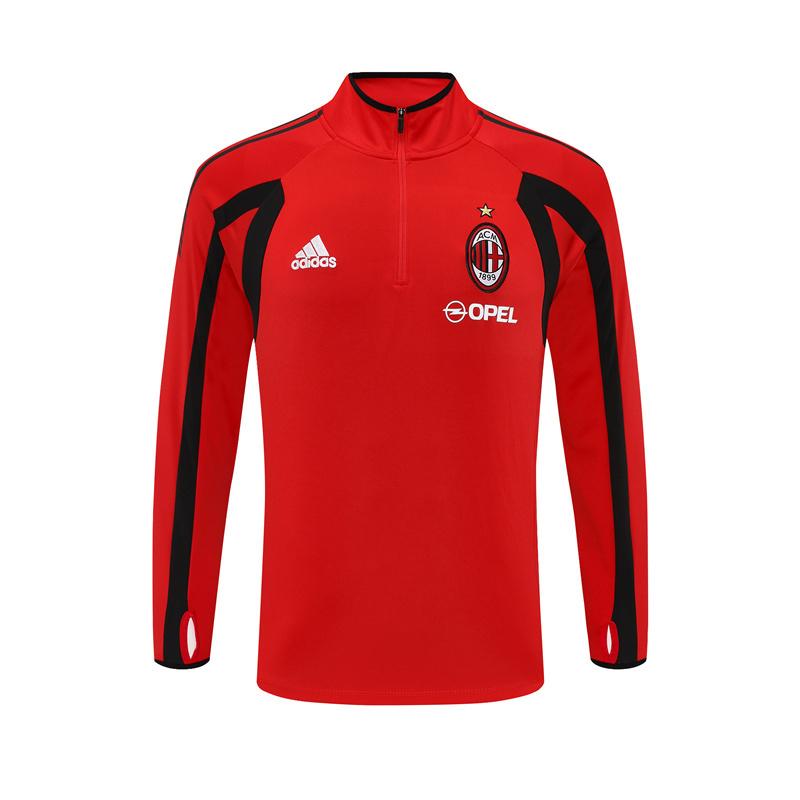 Retro 05/06 AC Milan Red Half Zipper Jacket