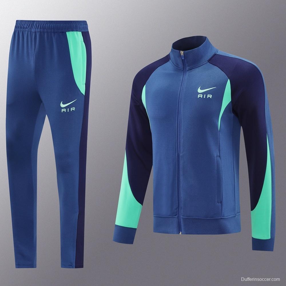 2025 NIKE Blue/Green/Black Full Zipper Jacket + Long Pants