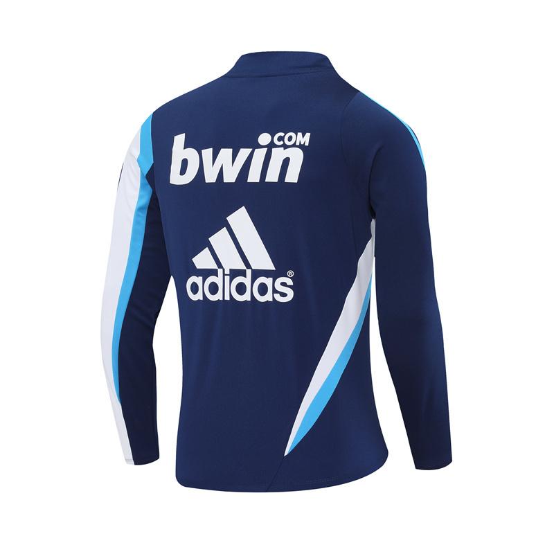 Retro 09/10 Real Madrid Royal Blue Half Zipper Jacket+Long Pants