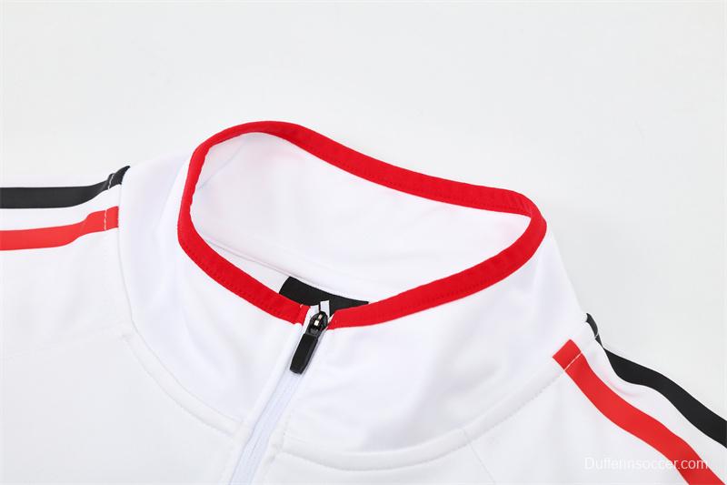 Retro 05/06 AC Milan White Half Zipper Jacket+Long Pants