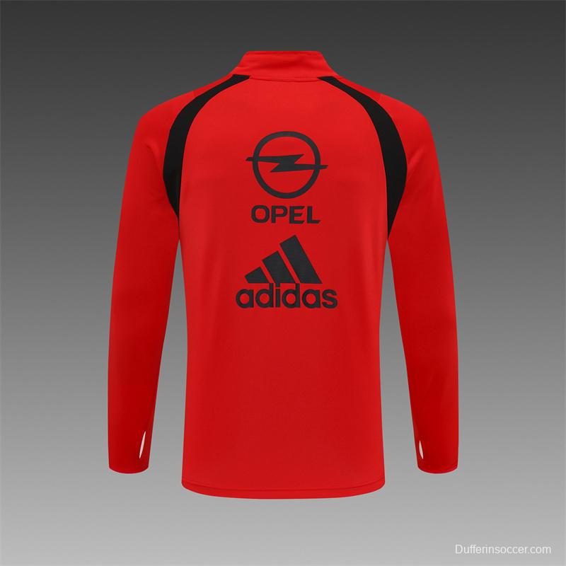 Retro 03/04 AC Milan Red Half Zipper Jacket