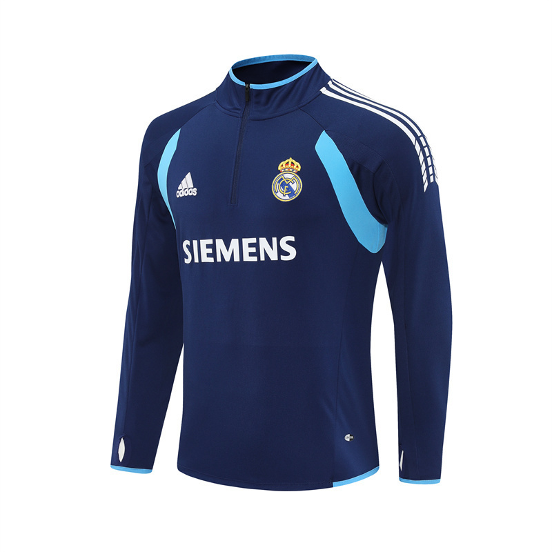 Retro 05/06 Real Madrid Royal Blue Half Zipper Jacket