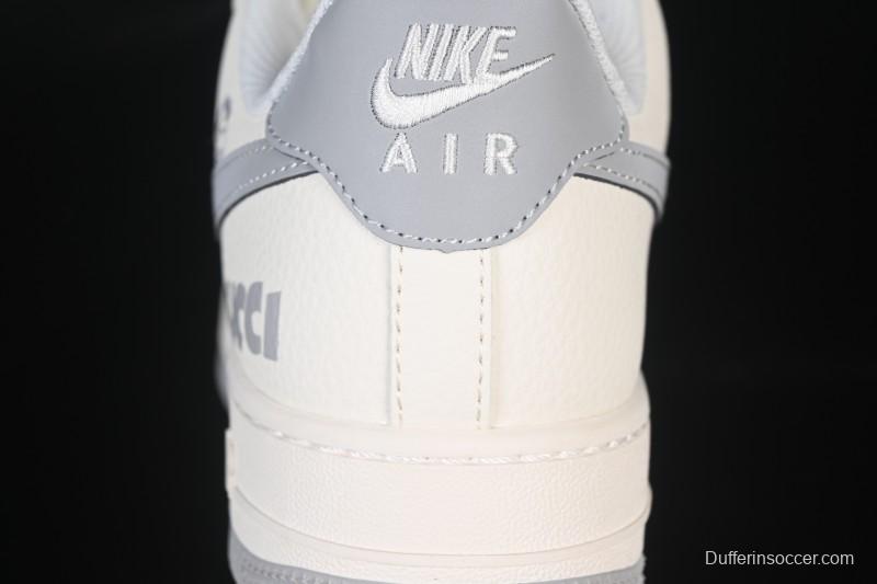 Nike Air Force 1 '07 Low Gucci Collaboration Ghost Face Beige Gray Casual Sneakers - QW5836-024